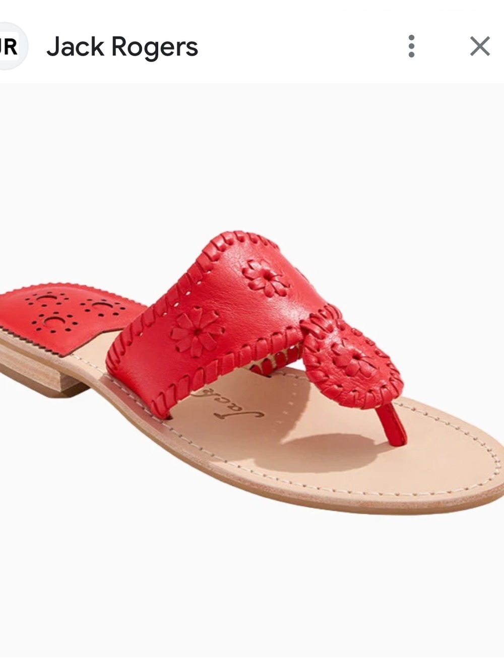 Jack Rogers Jacks Red Leather Thong Sandal New